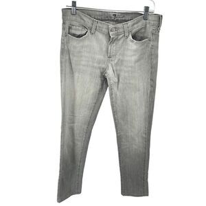 7 for all Mankind Womens Skinny Jeans 5 Pocket Cotton Blend Mid Rise Gray 29